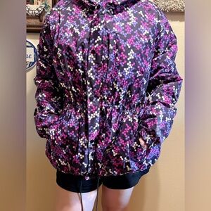 Custom Made A.J. Shop Gore-Tex Women's Purple and Pink Patterned Ski Jacket